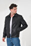 Men's coat faux leather coat - 2