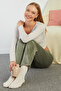 Velvet Pajama Bottoms with Bow and Elastic Waistband - 2