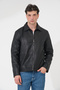 Men's coat faux leather coat - 3