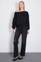 3 Threaded Unlined Boat Neck Oversize Sweatshirt - 3