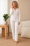 Women's Shirt Collar Buttoned Suede Pajama Set Soft and Comfortable Fit - 3