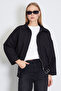 Beli Belted Pleated Polo Collar Short Jacket - 3