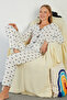 Bow Patterned V-Neck Pajama Set - 2