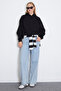 3 Thread Ribbed Hooded Oversized Sweatshirt - 2