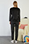 I Love Winter Embossed Printed Velvet Pajama Set - 8