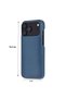 Bloomcase Vectra Chambray Blue iPhone 18 Pro Magsafe Genuine Leather Case - 5