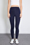 Diver Fabric High Waist Leggings with Side Draping - 4