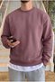 Men's rose-colored basic plain oversize sweatshirt with inner fleece