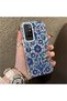 Redmi 10 Compatible Silicone Edge Hard Back Case Phone Case with Iznik Tile Pattern - 3