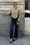 Women's Khaki Double-Breasted Collar Buckle Short Jacket - 5