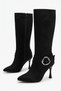 Buckle Suede Heeled Women's Boots Suede Daily Wear - 2