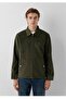 Velvet Zipper Pocket Detail Loose Fit Men's Outer Shirt.