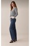 Women's Beige Crew Neck Cardigan with Drawstring Waist and Lace Detail - 3