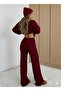 Cable-knit sweater-pants top and bottom 2-piece set - 4