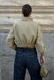 Women's Khaki Double-Breasted Collar Buckle Short Jacket - 7