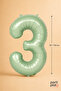 Water Green Foil Balloon Number 3 40 Inch 102 Cm, Helium Compatible Large Number Balloon - 2