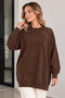 Embroidered Mercerized Tunic N3315 Brown