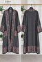Women's Ethnic Patterned Oversized Long Knitwear Kimono Cardigan - 3