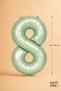 Water Green Foil Balloon Number 8 40 Inch 102 Cm, Helium Compatible Large Number Balloon - 2