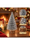 15 cm Glittered Christmas Table Pine Tree, Glittered Tree, Table Decoration, Ornate Tiny Pine Tree - 4