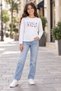14009-26 Girl's Floral You Printed Pink Ribbed Thin Seasonal Combed Cotton Long Sleeve Sweatshirt 9-12 Years