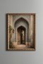 Tile Arched Wooden Door - Vintage Patterned Panel - Slim Model