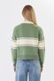 Women's Striped Polo Collar Knit Sweater - 5