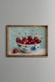 Cherries in Blue Porcelain Bowl - Vintage Patterned Painting - Fine Model