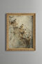 Sparrows on the Stone Wall - Vintage Patterned Painting - Fine Model