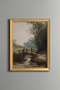 Wooden Bridge in the Pond - Vintage Patterned Painting - Fine Model