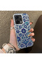 Oppo Reno 14 5g Compatible Silicone Edge Hard Back Case with Porcelain Pattern Phone Case - 3