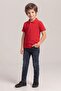 Cotton Polo Collar Short Sleeve Plain School T-Shirt M00865 Red - 2