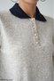 Women's Polo Collar Colorful Buttoned Wool Sweater - 2