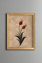 Marbling Art Red Tulips - Vintage Patterned Painting - Fine Model