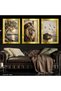 Gold Tree Birds and Lion 3 Piece Plexi Mirrored Table - 4