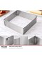Adjustable Cake Circle Square H5 cm Stainless Steel Cake Mold - 2 Pieces