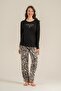 Cotton Modal Soft Textured Long Sleeve Women's Pajama Set - 3