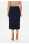 Gabardine Gold Accessory Pencil Midi Skirt - 4
