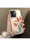Infinix Smart 9 Compatible Silicone Edge Hard Back Case Tulip Pattern Loving Couple Phone Case - 3