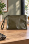 Faux Leather Hand Bag, Stylish Wrist Strap Zippered Portfolio Multi-Purpose Cosmetic Wallet and Hand Wrist Bag - 4