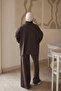 Brown Zippered Corsman Cardigan and Trousers Knitwear Set - 2