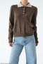Women's Polo Collar Colorful Buttoned Wool Sweater - 3