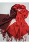 Double-Sided Premium Cashmere Shoulder Shawl & Scarf 70 X 200 cm Double Color Fringed - 2