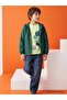 Civil Boys' Basic Raincoat with Fleece Lining |   Micro Long Sleeve Hoodie - Green