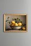 Lemons in a Blue Patterned Bowl - Vintage Patterned Painting - Fine Model
