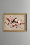 Bird on a Branch with Pink Flowers - Vintage Patterned Painting - Fine Model