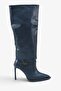 Kelasy Women's Accessory Boots - Navy Blue Lizard