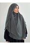 Gölgelik Chiffon Sufle Khimar Shawl Anthracite