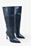 Kelasy Women's Accessory Boots - Navy Blue Lizard - 4