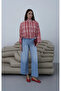 Plaid Bomber Jacket Red - 4